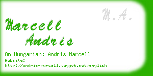 marcell andris business card